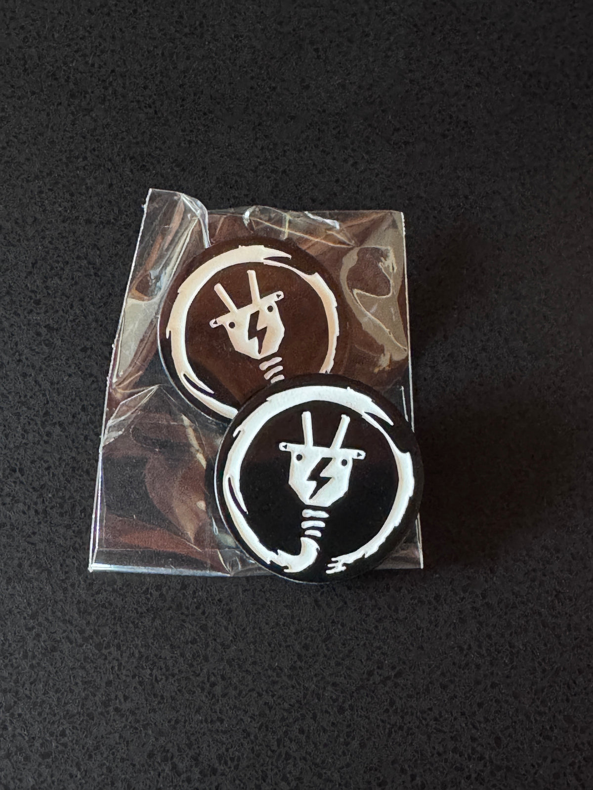 The Baby Goats enamel pin; Black and White (glow in the dark): 2-pack bundle