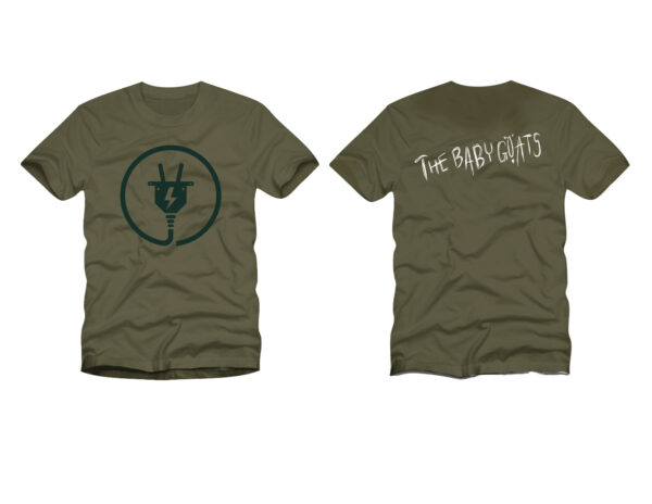 Shirt 3, Military Green, Next Level: Electricity Icon (front) / The Baby Goats (back)