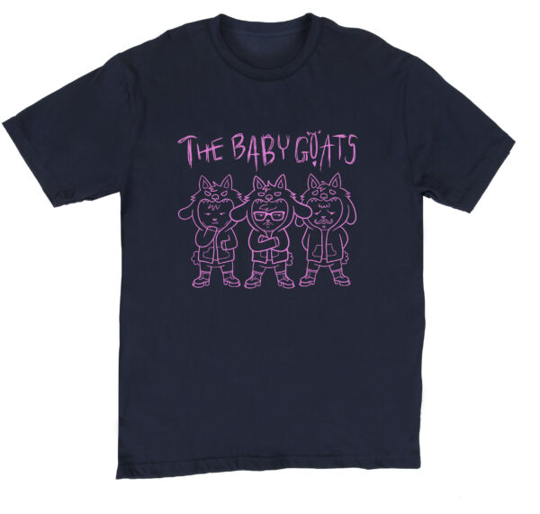 The Baby Goats Shirt 1, Midnight Navy color Next Level 3600 shirt: Design: Lavender