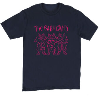 The Baby Goats Shirt 1, Midnight Navy color Next Level 3600 shirt: Design: Hot Pink